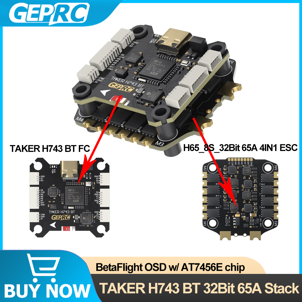 GEPRC TAKER H743 BT 32Bit 65A  - đánh giá và giá Fpv Drone Esc