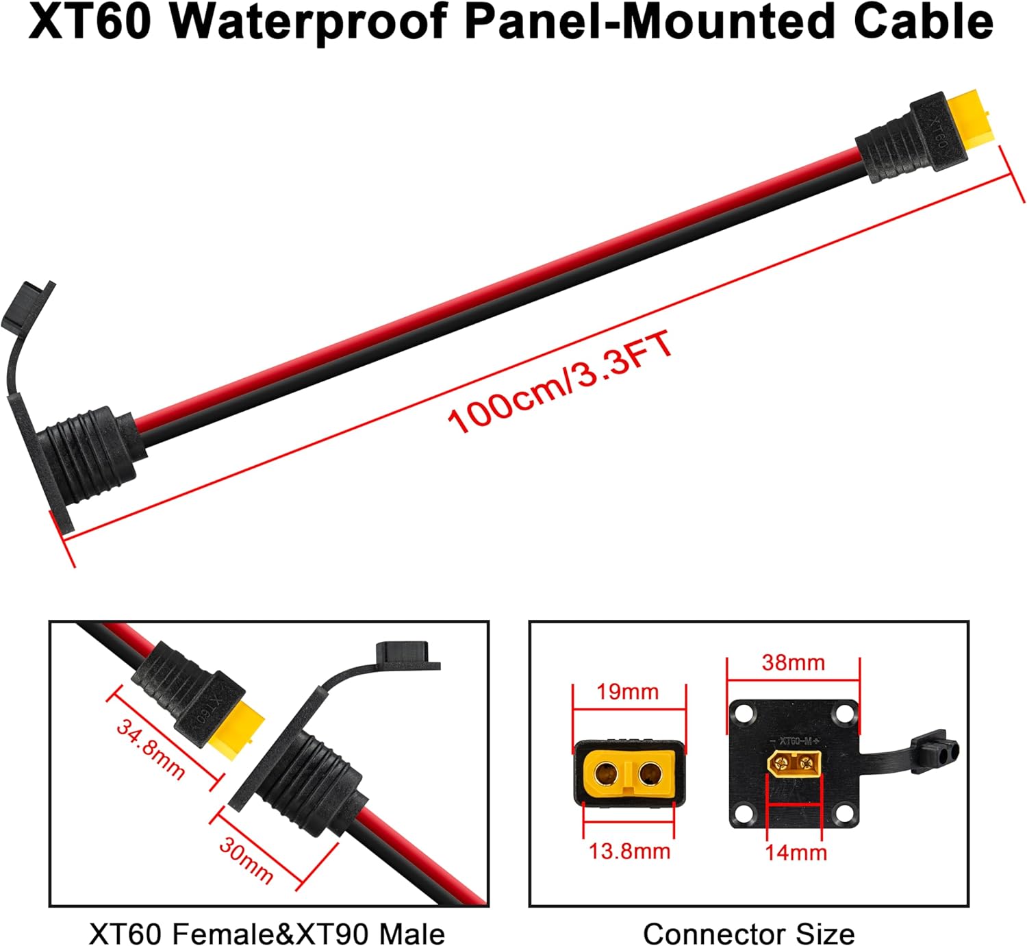 JMUYTOP 3FT 12AWG XT60 Panel M - đánh giá và giá Fpv Drone Charger