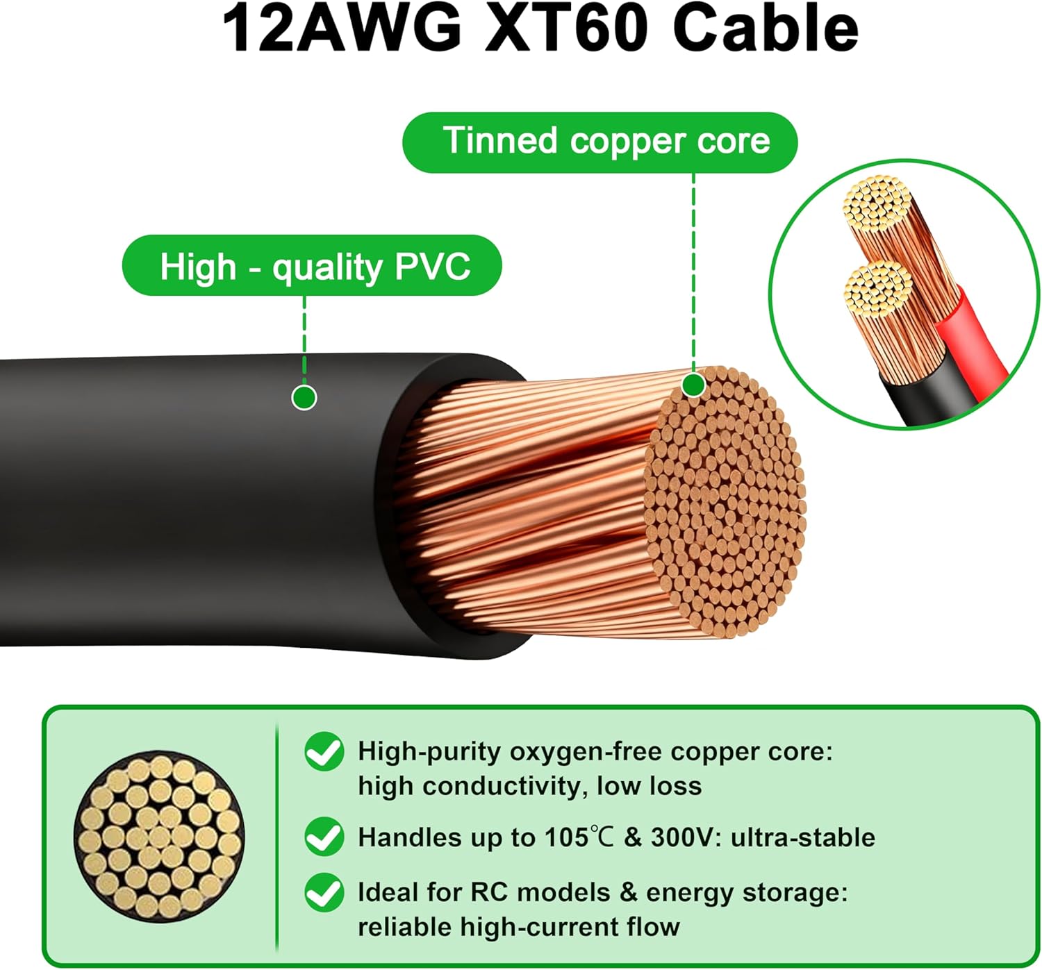 JMUYTOP 3FT 12AWG XT60 Panel M - đánh giá và giá Fpv Drone Charger